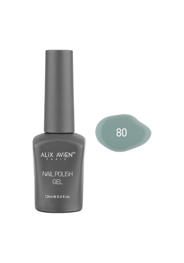 Alix Avien Su Yeşili Kalıcı Oje 80-yoğun Renk Veren Jel Oje 12 Ml-nail Uv Gel Polish 80