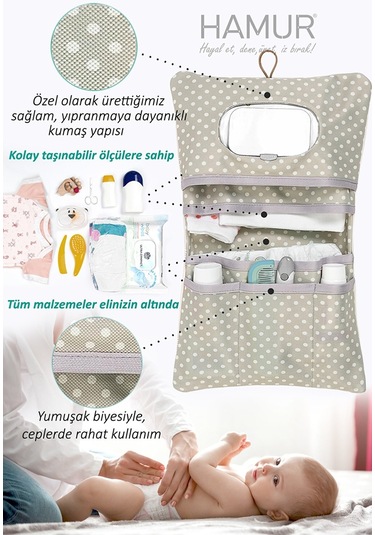 Hamur Melis Bebek Bakım Çantası Organizer Çok Renkli