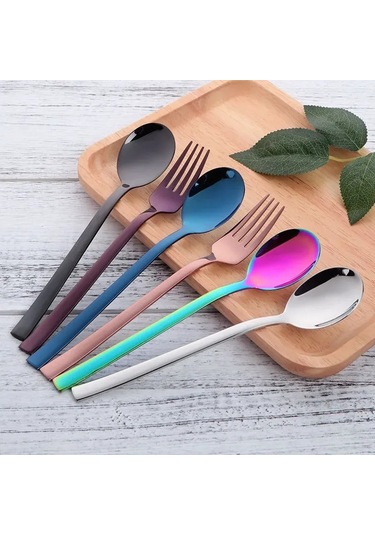 Lemestar Stüdyo Çelik Salata Servis Seti - Hafif, Dayanıklı Ve Şık Multicolor Tasarım, 14.6 Cm Uzunluk, 75 Gr Ağırlık, Yetişkinler İçin Mükemmel Tabak Ürünü Renkli