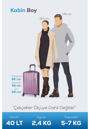 Polo&sky Spring Model Gül Kurusu Kabin Boy Valiz Bavul Gülkurusu