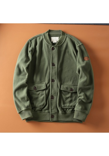İlkbahar Ve Sonbahar Erkek Beyzbol Yakalı Günlük Ceket Siyah