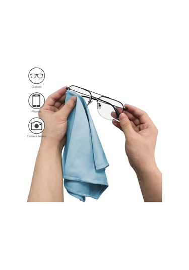 Hangfox 6 Adet Mükemmel Mikrofiber Cam Temizleme Bezi - Lekesiz, Tüylü Olmayan, Yüksek Emici Mavi