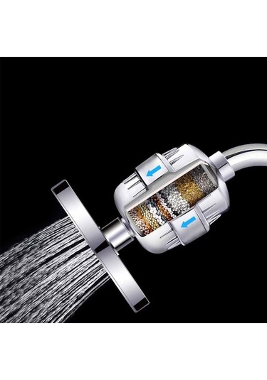 Novahub 10-15 Katmanlı Su Filtresi Duş Başlığı, 17 Katmanlı Banyo Filtre, Karbon Filtreli, Kolay Kullanım, Evde Rahatlık Gri