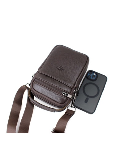 Erkek Kahverengi Çok Cepli Askılı El Ve Omuz Çantası Kahverengi