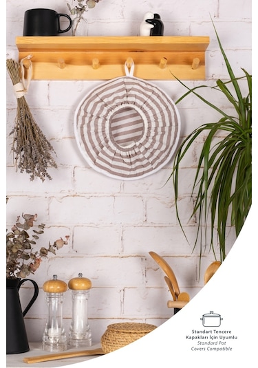 Şık Ve Pratik Demlematik: Pilav Demleme Örtüsü , Tencere Kapağı Bonesikahve Çizgili