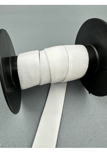 2 Cm Likralı Esnek Kadife-5 Metre-beyaz