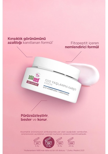 Sebamed Q10 ve Hyaluronik Asit İçerikli Yaşlanma ve Kırışıklık Karşıtı Anti-Age Krem 50 ML