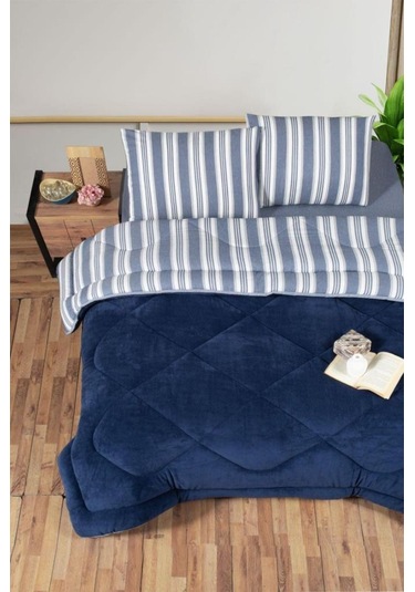 Kristal Soft Relax Uyku Seti Çift Kişilik Lacivert Lacivert