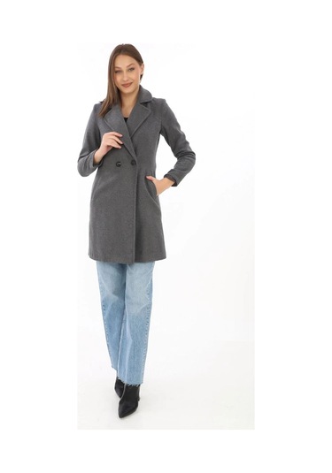 Kadın Kaşe Kaban Siyah Yünlü Dokuma, Kruvaze Yaka, Astarlı, Cepli, Kuşaklı Uzun Boy Tesettür Uyuml Füme Kadın Kaşe Kaban Siyah Yünlü Dokuma, Kruvaze Yaka, Astarlı, Cepli, Kuşaklı Uzun Boy Tesettür Uyuml Füme