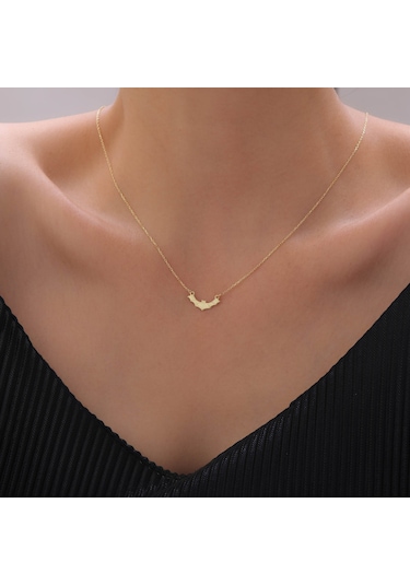 925 Ayar Gümüş Halloween Cadılar Bayramı Yarasa Kolye Gold