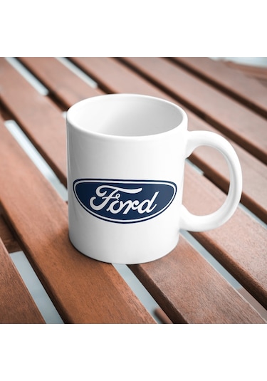 Applucky Ford Logo Tarihçesi Baskı Kupa Bardak Beyaz