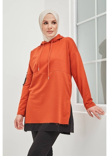 Pamuklu Tunik Pantolon  Eşofman Takım TRN2030 Kiremit