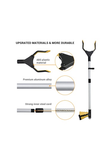 Symbee Pratik 360 Dönebilir Katlanabilir Uzatma Kolu - Sarı Renk, Hafif Ve Dayanıklı Abs Tpe Malzeme Siyah