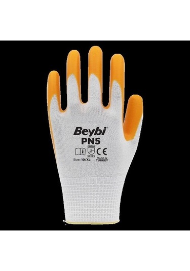 Beybi Pn-5 Sarı Nitril Kaplı Koruyucu 10" 1 Çift Iş Eldiveni