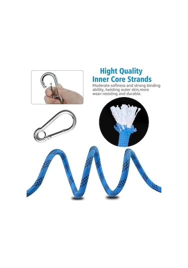 Besthome1 Karabinalı Tırmanma Ve Yürüyüş İçin Paslanmaz Çelik Vinç Halatı Sarı Sarı