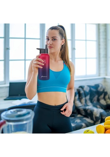 Willowhaven Navy Blue 32oz Paslanmaz Celik Termos Sızdırmaz 3 Kapaklı Bpa Free Lacivert