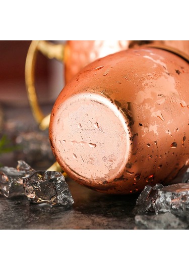 Kosona 530ml Paslanmaz Çelik Gümüş Mavi Yassı Yüzeyli Moskova Mül Espresso Bardağı Kokteyl Bardağı İçecek Bardağı