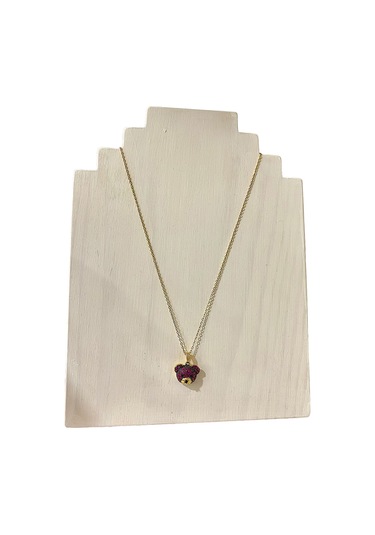 Kadın Mor Ayıcık Çelik Kolye Çelik