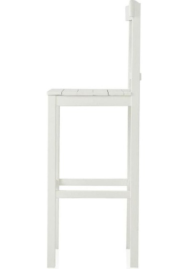 Alaçatı Ahşap Bar Sandalyesi Beyaz
