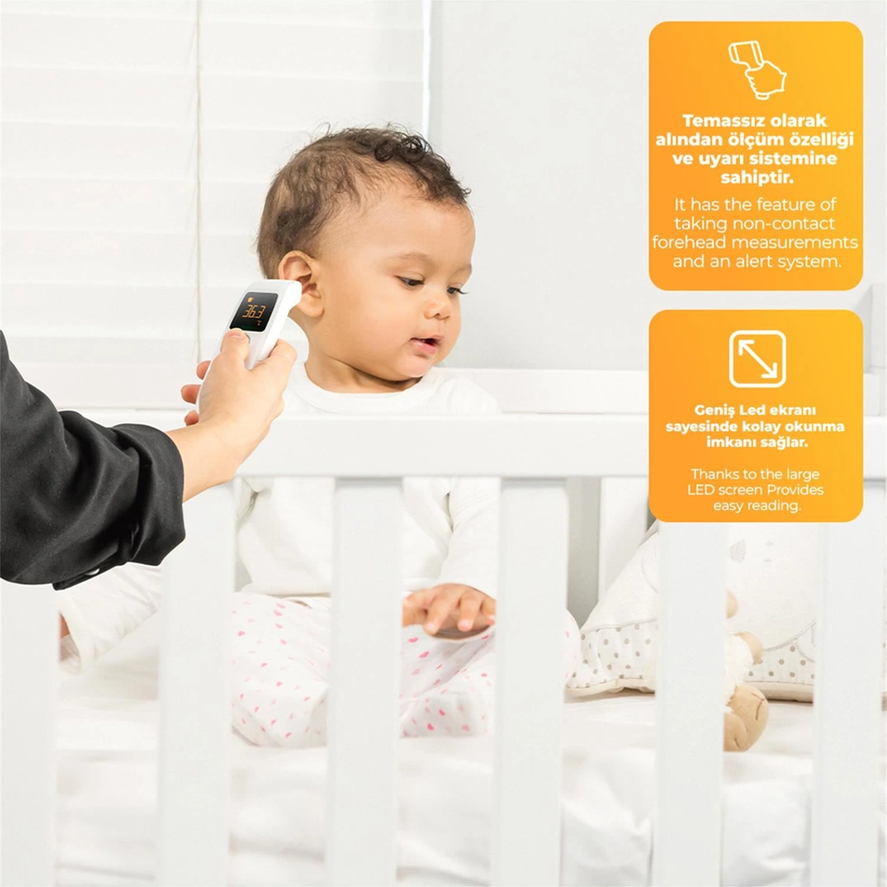Kanz Dijital Temassız Alından Ateş Ölçer Th1110n