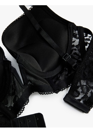 Koton Maximizer Destekli Ekstra Dolgulu Dantel Sütyen Siyah 6wlk10035mk Siyah