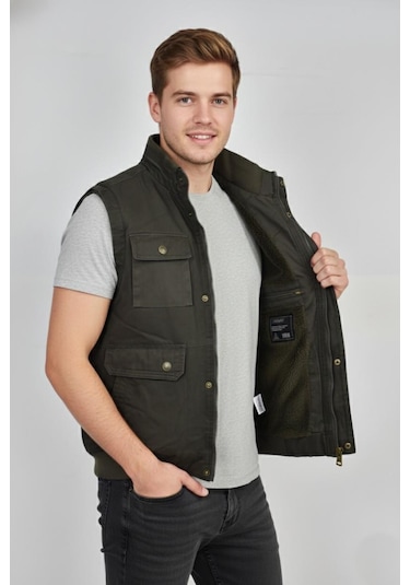 Erkek Kışlık İçi Peluş Spor Avcı Yelek 4101 Bgl-st04910 Haki