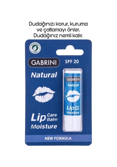 Gabrini Lip Natural SPF20 Dudak Balmı