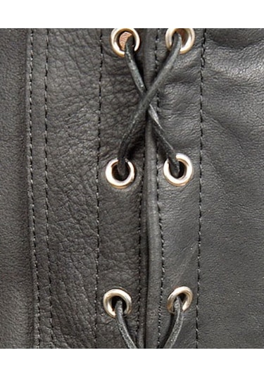 Hakiki Deri Siyah Ipli Erkek Deri Yelek Kahverengi