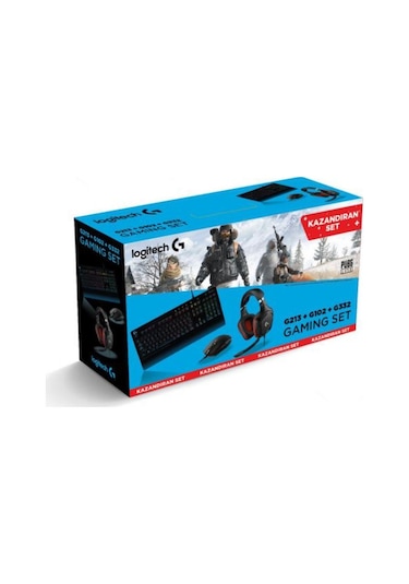 Logitech G213 Klavye + G332 Kulaklık + G102 Lightsync Mouse Oyuncu Set