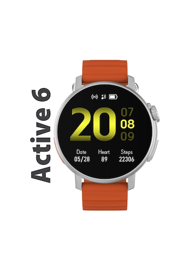 Logia Active6 Yuvarlak Alüminyum Kasa Spor Silikon Kordon Akıllı Saat