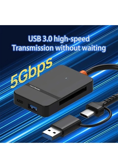 Xuweiwei Xuanguı 8li Siyah Usb C Usb A Kart Okuyucu Sd Tf Cf Ms Kartlar Ve Usb Bellek Sürücüler İçin Taşınabilir Adaptör