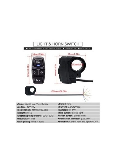Ebitda Ebike Far Seti Lityum-iyon, Siyah, Bisiklet Işıkları Siyah