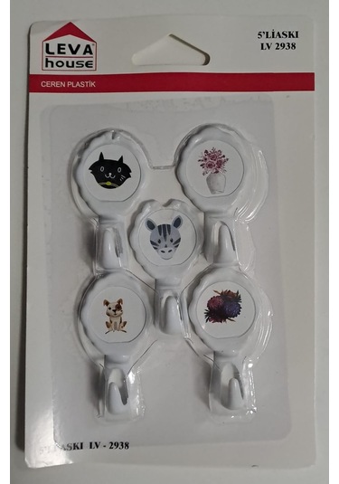 Leva Yapışkanlı Askı 5 Li Hanger Lv-2938 Karışık Desen Diğer
