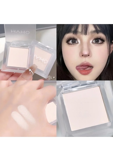 Monokrom Beyaz Mat Göz Farı Vurgulayıcı Paleti Su Geçirmez İnci Beyaz Yeşim 01 Light Beige 01