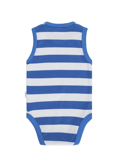 Civil Baby Superman Baskılı 3-18 Ay Çıtçıtlı Badi - Mavi Saks Mavisi