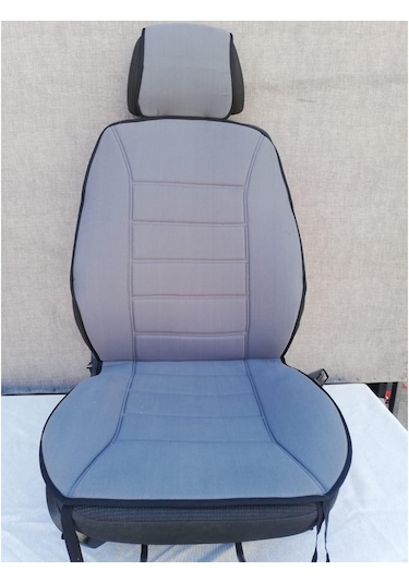 Terletmez Gri Renk Üniversal Oto Kılıf Koltuk Minderi Ön 2 Takım