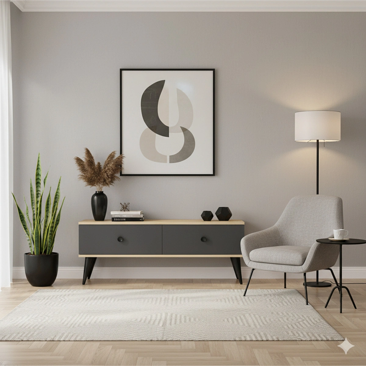 Tsa1202da - Mona Tv Stand Safirmeşe-antrasit 120cm Antrasit