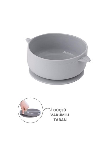 Silicolife Mama Kasesi Düz, Vakum Tabanlı Bebek Çocuk Eğimli Mama Tabağı Gıda Sertifikalı