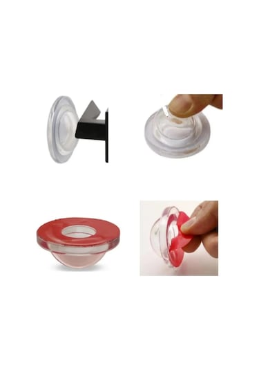 Silikon Kapı Stoperi Şeffaf 3 Adet Tamponu Kendinden Yapışkanlı Şeffaf Kapı Kolu Stopu