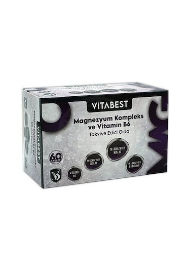 Vitabest Magnezyum Kompleks + Vitamin B6 60 Tablet