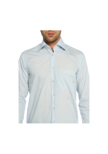 Açık Mavi Klasik Kesim Uzun Kol Düz Renk Erkek Gömlek // 150-3 Açık Mavi (345591907) Açık Mavi