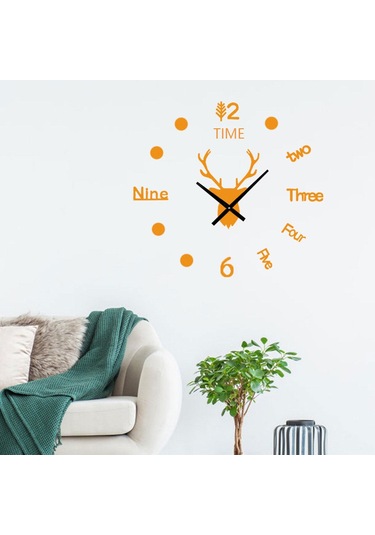 Homyl Duvar Saati Dekoratif Saat Basit Çerçevesiz Sessiz Dıy, Altın