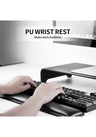 Geeksen "84/87 Tuşlu Klavye Bilek Desteği - Ergonomik, Nefes Alabilir Pu Deri, Uzun Süreli Kullanım İçin Rahat"