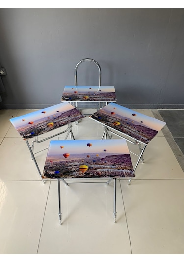 Camlı Çanta Sehpa, Sehpa, Zigon, 4lü Zigon, Çanta Sehpa-kapadokya