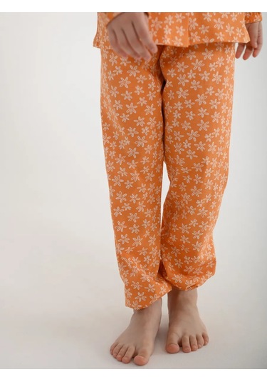 Lesikids Çocuk Pijama Takımı Pantolonlu Pamuk 184335358 Turuncu