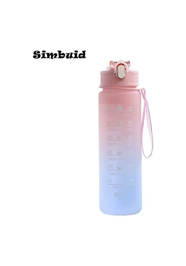 600ml/750ml/1000ml Spor Şişesi Zaman Ölçeği İle Açık Degrade Renk İçme Suyu 750-850ml Pink-c 600ml To 1000ml 750-850ml Pink-c