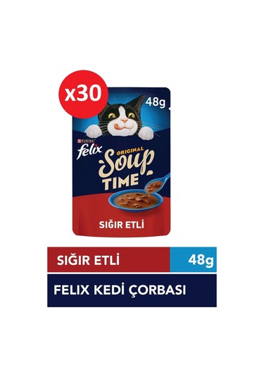 Felix Kedi Çorbası Sığır Etli 48 Gr 30 Adet