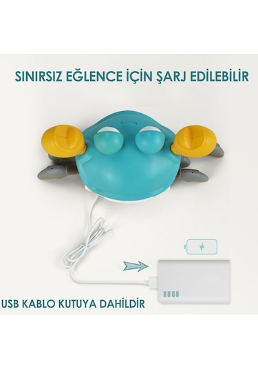 Seher Şarjlı Müzikli Hareketli Oyuncak Yengeç Yürüme Yardımcısı Otomatik Sensörlü
