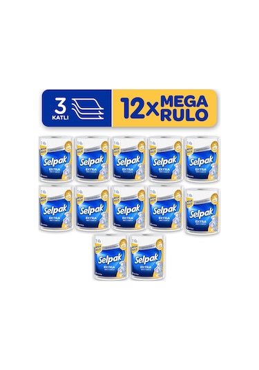 Selpak® 1 3 Yağ Emici Mega Rulo Havlu 12'li