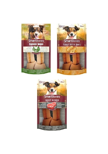 Smartbones 3 Çeşit Karma Medium Köpek Ödülü 2 Li 158 Gr. X 3 Adet